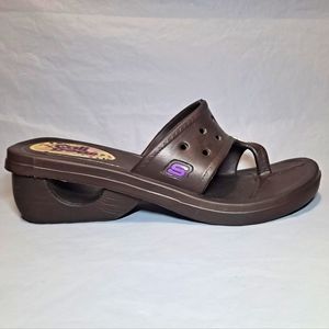 Cali Gear by Skechers Sandals Women's Size 10 Brown 2" Heels Slip-on Shoes Comfy